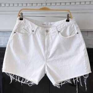 Old Navy 14 High Rise Slouchy Straight White Denim Shorts